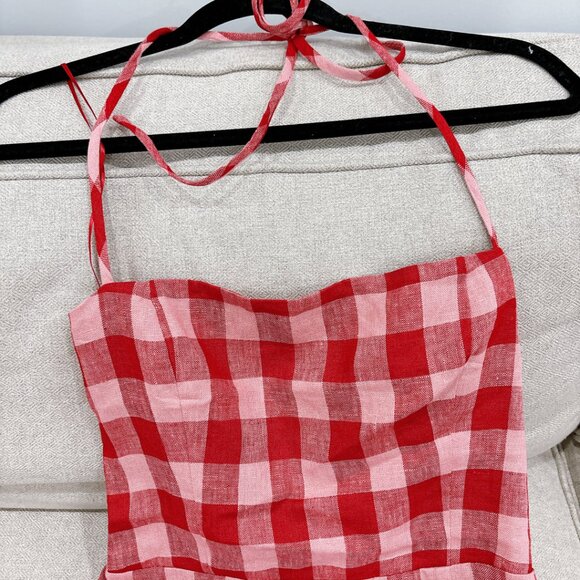 Reformation Red and Pink Checkered Dress - Picture 8 of 9